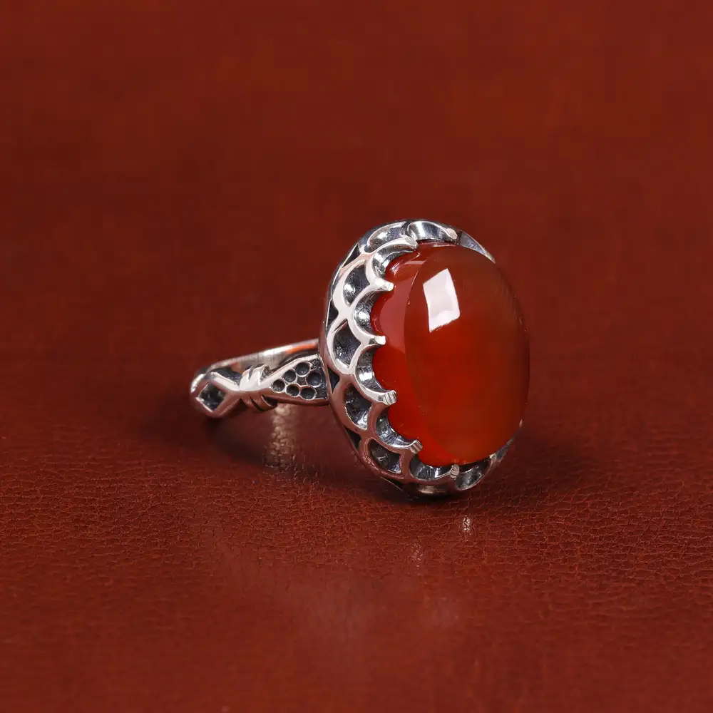 انگشتر عقیق یمن مردانه کد 22398