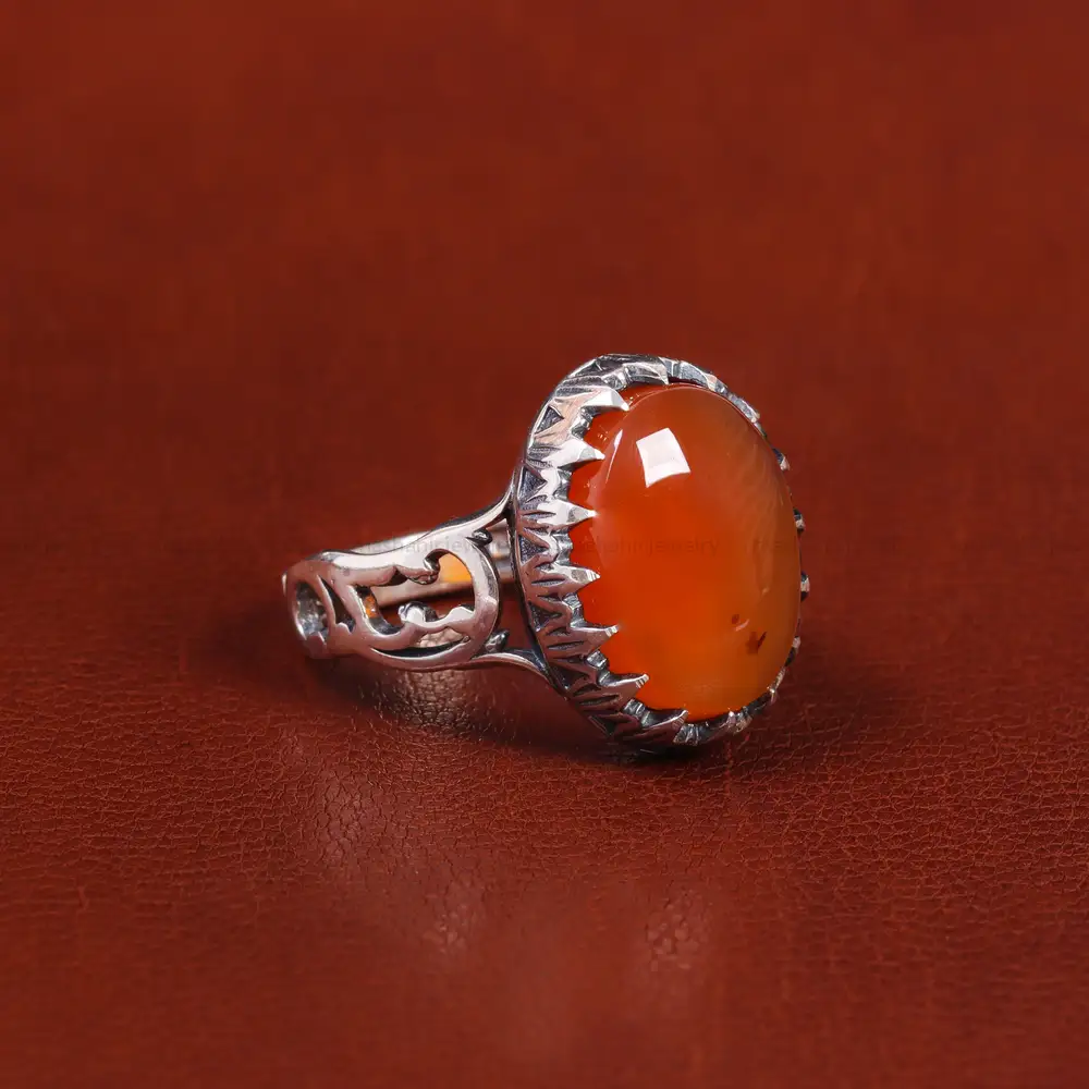 انگشتر عقیق یمن مردانه کد 22400