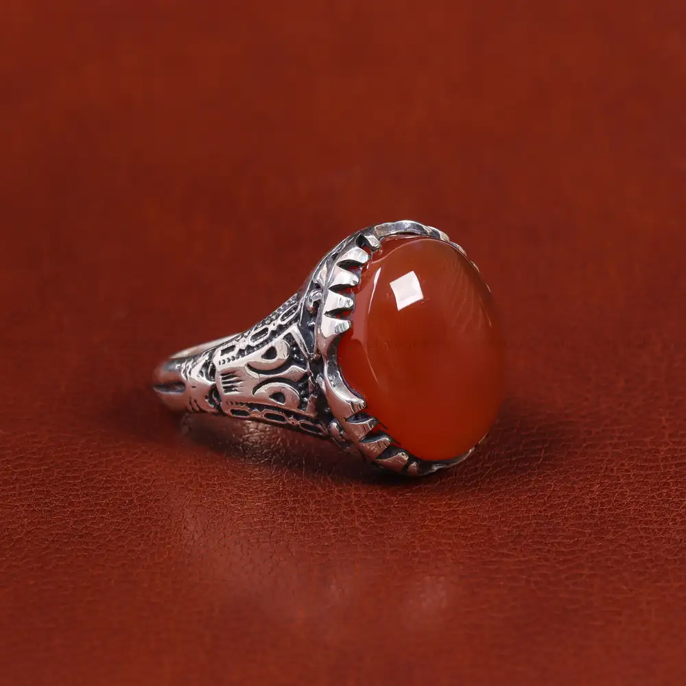 انگشتر عقیق یمن مردانه کد 22401