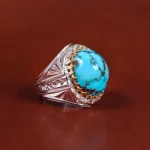 انگشتر فیروزه شجری مردانه کد 22405