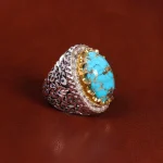 انگشتر فیروزه شجری مردانه کد 22451