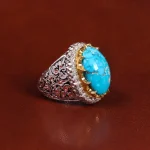 انگشتر فیروزه شجری مردانه کد 22452