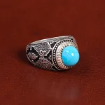 انگشتر فیروزه عجمی مردانه کد 22558