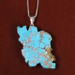 گردنبند فیروزه طرح ایران کد 22566