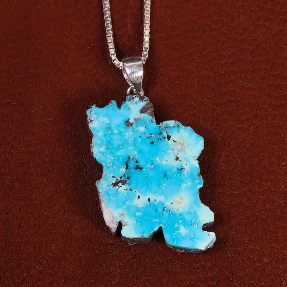 گردنبند فیروزه طرح ایران کد 22571