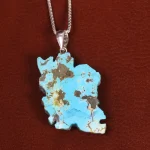 گردنبند فیروزه طرح ایران کد 22573