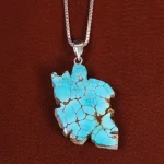 گردنبند فیروزه طرح ایران کد 22574