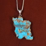 گردنبند فیروزه طرح ایران کد 22576