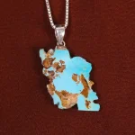 گردنبند فیروزه طرح ایران کد 22583