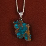 گردنبند فیروزه طرح ایران کد 22586