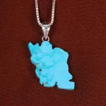 گردنبند فیروزه طرح ایران کد 22588