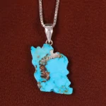 گردنبند فیروزه طرح ایران کد 22593