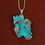 گردنبند فیروزه طرح ایران کد 22600