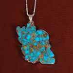 گردنبند فیروزه طرح ایران کد 22606