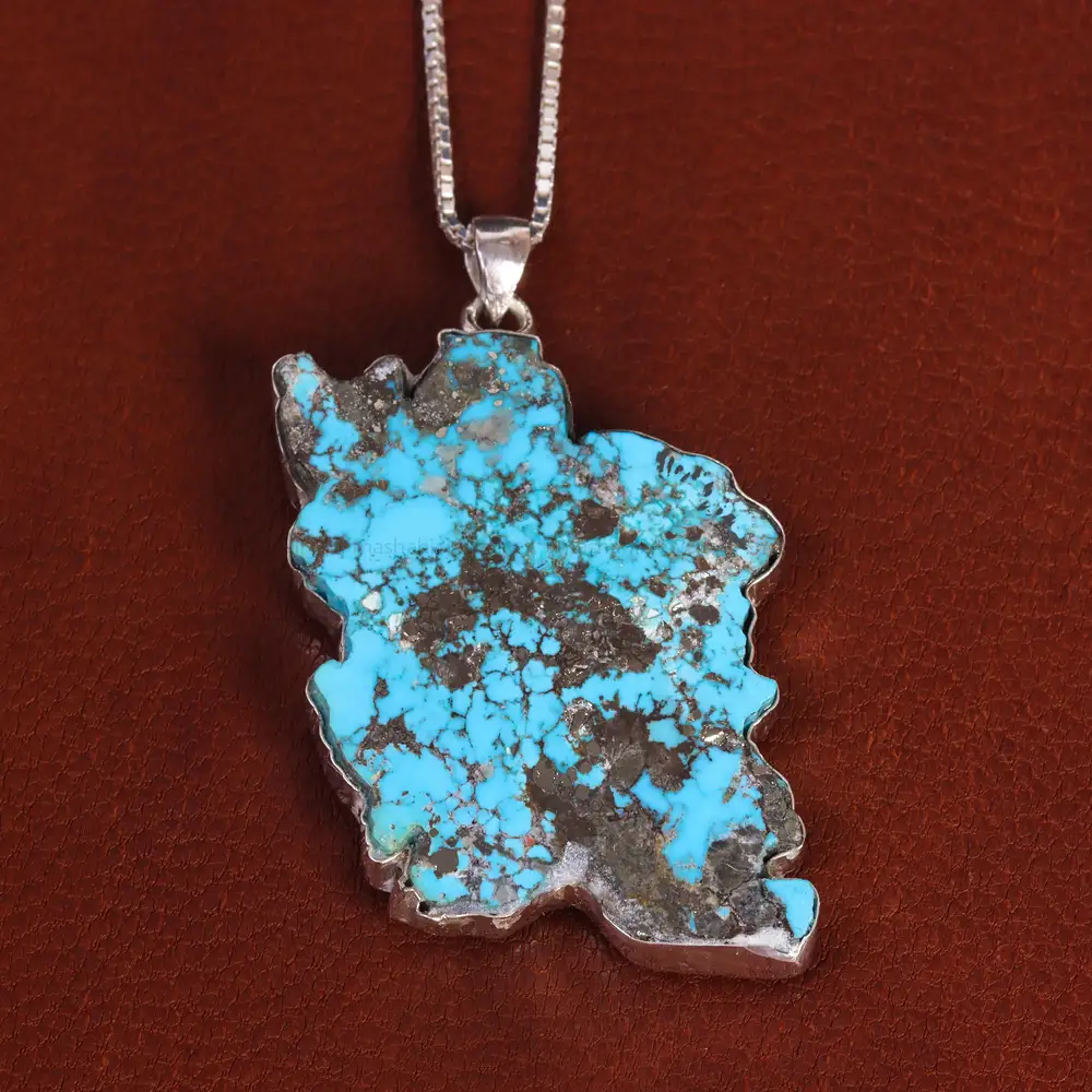 گردنبند فیروزه طرح ایران کد 22608