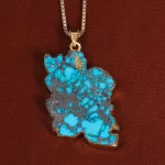 گردنبند فیروزه طرح ایران کد 22611