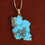 گردنبند فیروزه طرح ایران کد 22613