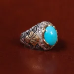 انگشتر فیروزه عجمی مردانه کد 22654