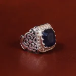 انگشتر یاقوت کبود مردانه کد 22669