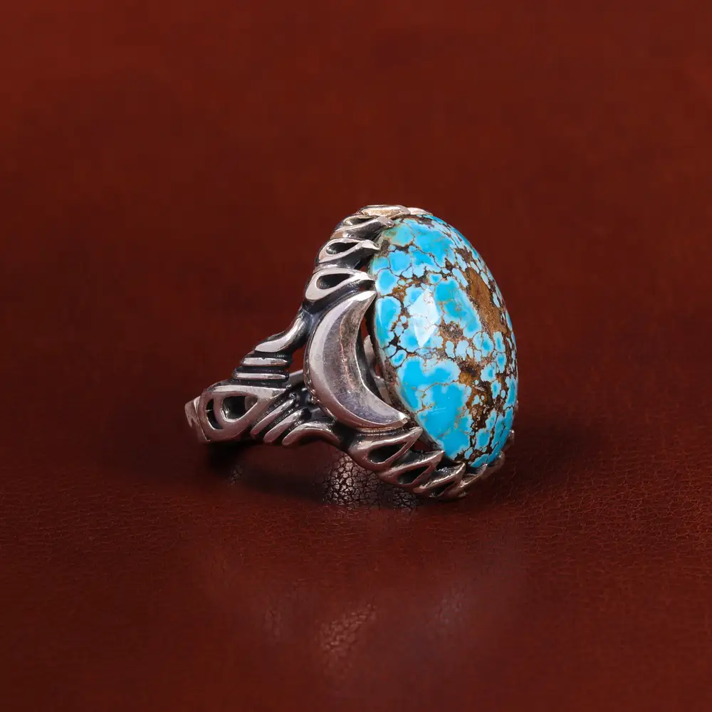 انگشتر فیروزه شجری مردانه کد 22674