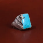 انگشتر فیروزه شجری مردانه کد 22696