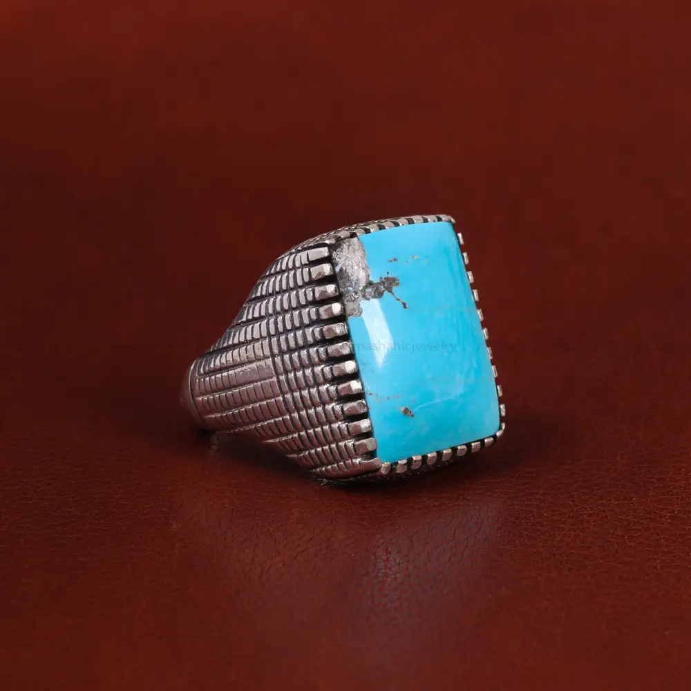 انگشتر فیروزه شجری مردانه کد 22696