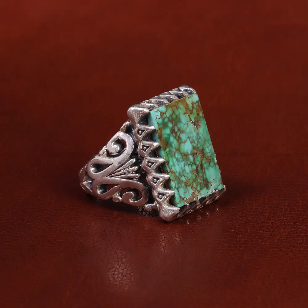 انگشتر فیروزه شجری مردانه کد 22698