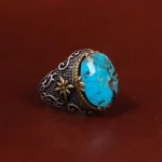 انگشتر فیروزه شجری مردانه کد 22704