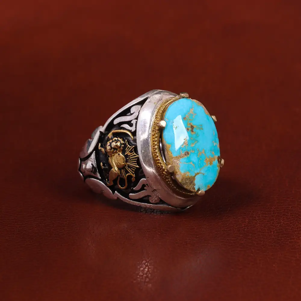انگشتر فیروزه شجری مردانه کد 22707