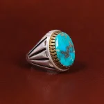 انگشتر فیروزه شجری مردانه کد 22714