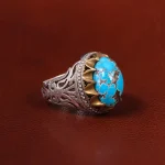 انگشتر فیروزه شجری مردانه کد 22729