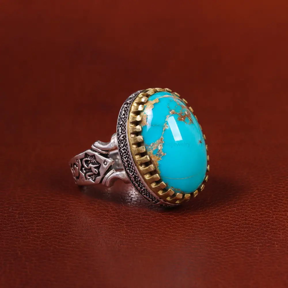 انگشتر فیروزه شجری مردانه کد 22736