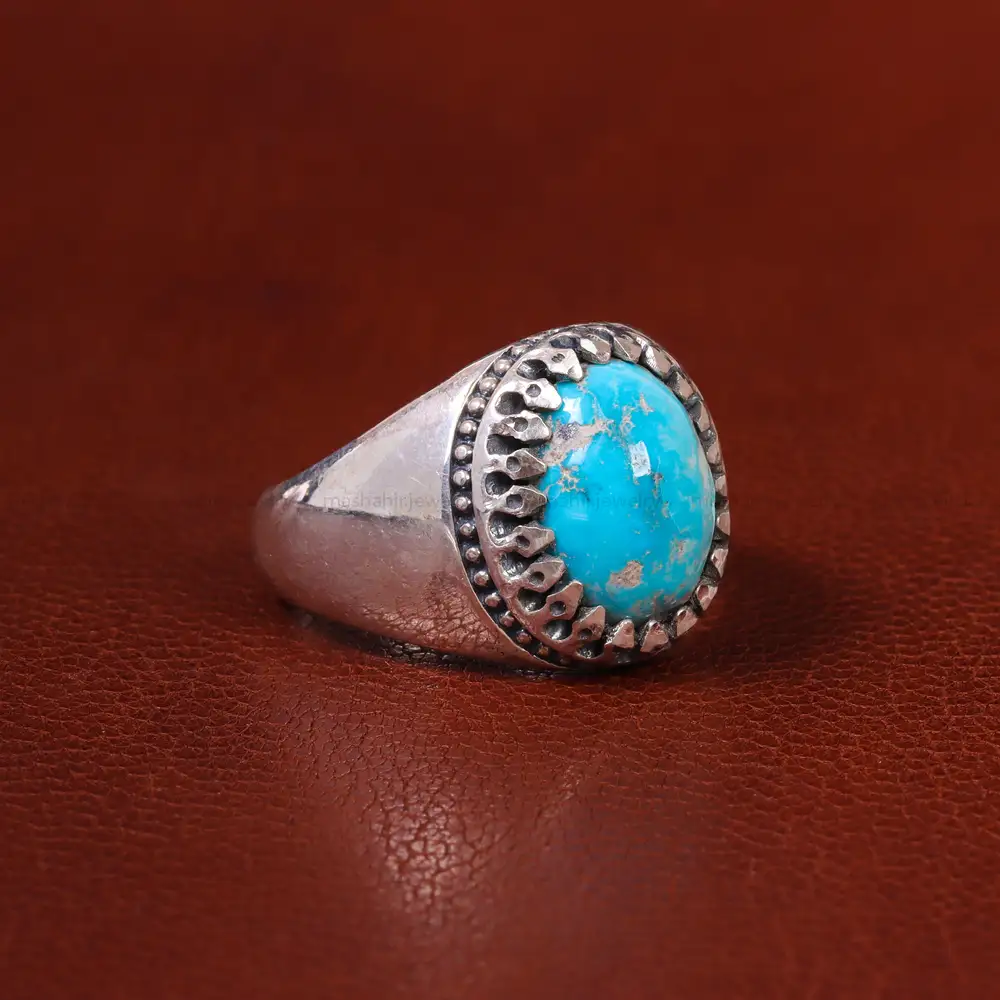 انگشتر فیروزه شجری مردانه کد 22742
