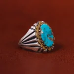 انگشتر فیروزه شجری مردانه کد 22745