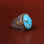 انگشتر فیروزه شجری مردانه کد 22748