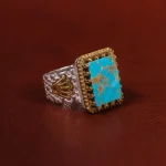 انگشتر فیروزه شجری مردانه کد 22761