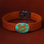 دستبند چرم فیروزه کد 22785