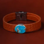 دستبند چرم فیروزه کد 22788