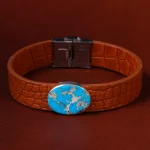 دستبند چرم فیروزه کد 22789