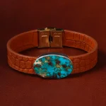 دستبند چرم فیروزه کد 22792
