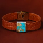 دستبند چرم فیروزه کد 22793
