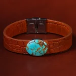 دستبند چرم فیروزه کد 22794