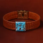 دستبند چرم فیروزه کد 22799
