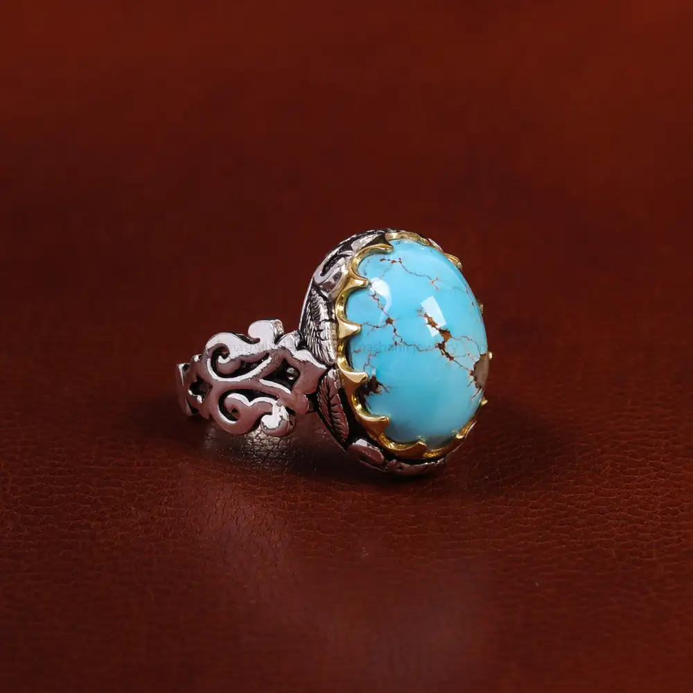 انگشتر فیروزه شجری مردانه کد 22813