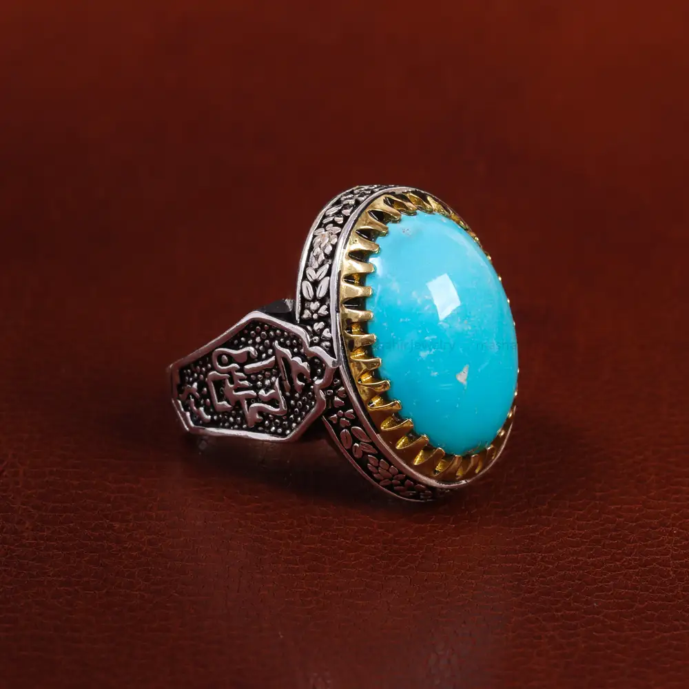 انگشتر فیروزه عجمی مردانه کد 22835