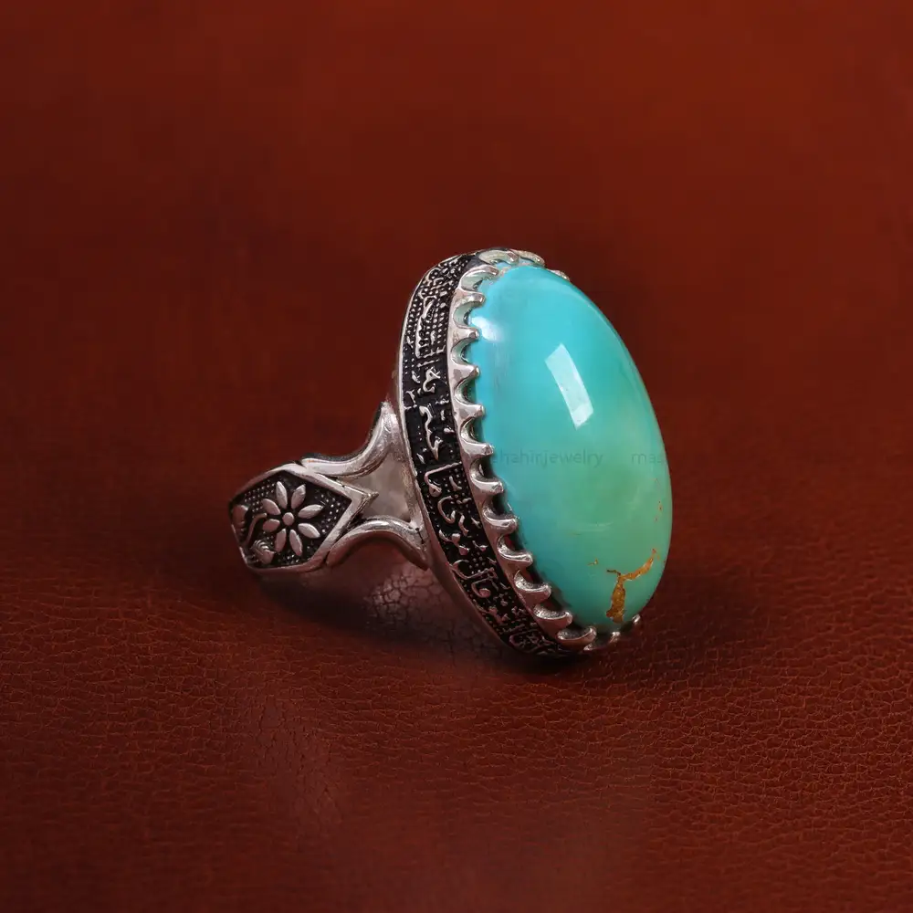 انگشتر فیروزه عجمی مردانه کد 22851