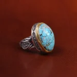 انگشتر فیروزه شجری مردانه کد 22854