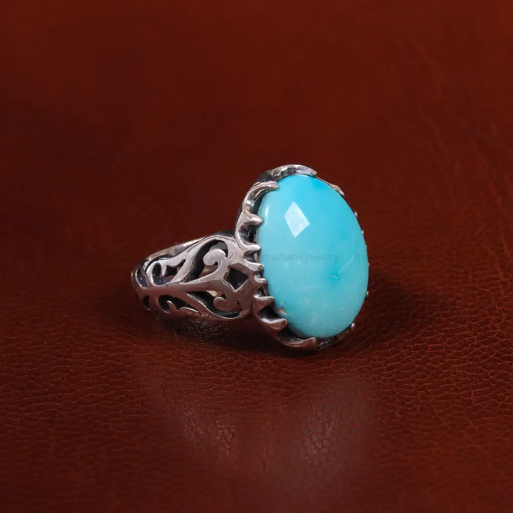 انگشتر فیروزه عجمی مردانه کد 22877