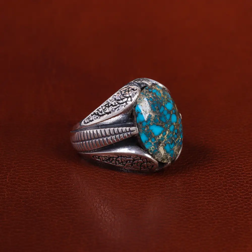 انگشتر فیروزه شجری مردانه کد 22885