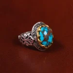 انگشتر فیروزه شجری مردانه کد 22907